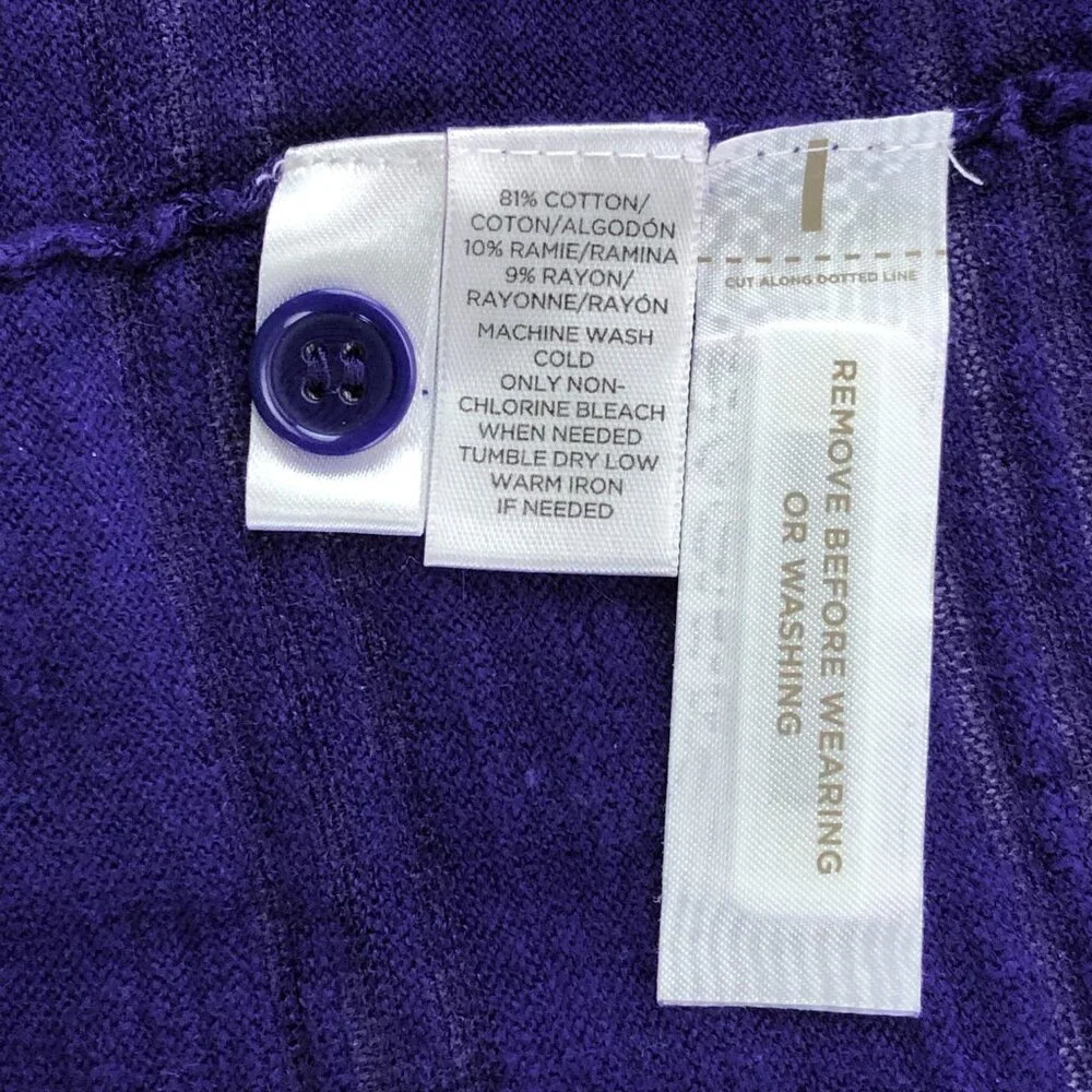 Ann Taylor LOFT Long Sleeve Purple Striped Cardigan Sweater Size XL